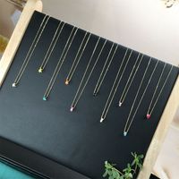 Cross-border Sold Jewelry Wholesale Simple Geometric Dripping Oil Copper Pendant Necklace Female European And American Ins Cold Wind Net Red Clavicle Chain main image 6