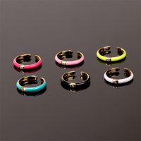 Wholesale Simple Solid Color Geometric Zircon Copper Ring Nihaojewelry main image 6