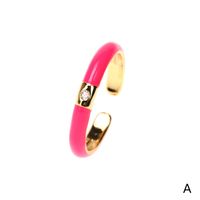 Wholesale Simple Solid Color Geometric Zircon Copper Ring Nihaojewelry main image 3