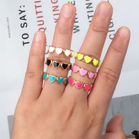 Wholesale Solid Color Heart Copper Open Ring Nihaojewelry main image 5