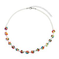Wholesale Jewelry Color Flower Beaded Pendant Earrings Necklace Set Nihaojewelry main image 3