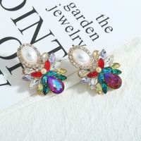 Wholesale Retro Color Rhinestone Oval Gemstone Inlaid Drop Earrings Nihaojewelry main image 5