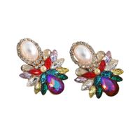 Wholesale Retro Color Rhinestone Oval Gemstone Inlaid Drop Earrings Nihaojewelry main image 4