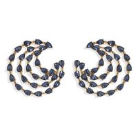Wholesale Boucles D'oreilles En Forme De C Multicouches En Diamants Colorés À La Mode Nihaojewelry main image 3