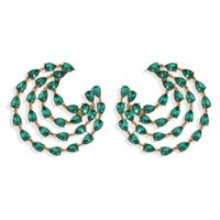Wholesale Fashion Colorful Full Diamond Multi-layer C-shaped Earrings Nihaojewelry main image 4