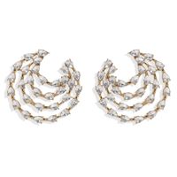Wholesale Fashion Colorful Full Diamond Multi-layer C-shaped Earrings Nihaojewelry main image 6