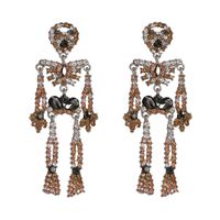 Fashion Skeleton Diamond Alloy Acrylic Earrings Ear Studs main image 3