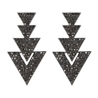 Großhandel Mode Neue Geometrische Dreieck Metall Eingelegte Strass Ohrringe Nihaojewelry main image 1