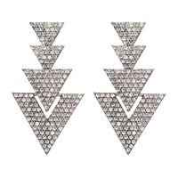 Wholesale Fashion New Geometric Triangle Metal Inlaid Rhinestones Earrings Nihaojewelry main image 3