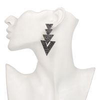 Wholesale Fashion New Geometric Triangle Metal Inlaid Rhinestones Earrings Nihaojewelry main image 5