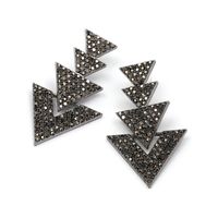 Großhandel Mode Neue Geometrische Dreieck Metall Eingelegte Strass Ohrringe Nihaojewelry main image 6