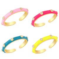 Wholesale Candy Color Micro-inlaid Zircon Copper Ring Nihaojewelry main image 1