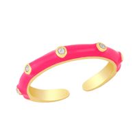 Wholesale Candy Color Micro-inlaid Zircon Copper Ring Nihaojewelry main image 4