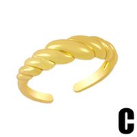 European And American New Thread Ring Creative Personality Gold Plated Fishbone Key Lock Ins Internet-famous And Vintage Ring Rim36 main image 3