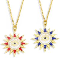 Wholesale Diamond Sun Eye Pendant Copper Necklace Nihaojewelry main image 2