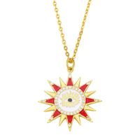 Wholesale Diamond Sun Eye Pendant Copper Necklace Nihaojewelry main image 3