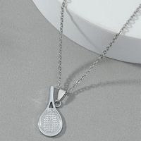 Wholesale Jewelry Tennis Racket Pendant Titanium Steel Necklace Nihaojewelry sku image 1