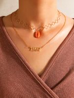 Großhandel Schmuck Orange Muschel Anhänger Doppelschicht Halskette Nihaojewelry sku image 1