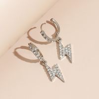 Wholesale Fashion Geometric Lightning Pendent Diamond Earrings Nihaojewelry sku image 2
