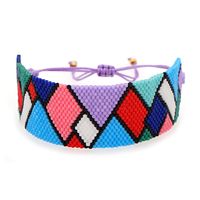 Color Rhombus Miyuki Beads Hand-woven Classic Wide Bracelet Wholesale Jewelry Nihaojewelry sku image 1