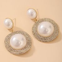 Wholesale Fashion Rhinestone Pearl Drop Earrings Nihaojewelry sku image 4