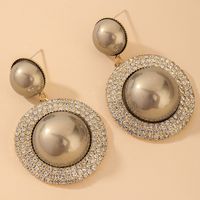 Wholesale Fashion Rhinestone Pearl Drop Earrings Nihaojewelry sku image 5