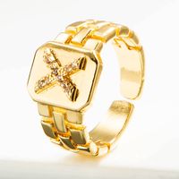 Wholesale Retro Watchband 26 English Letter Copper Gold-plated Ring Nihaojewelry sku image 23