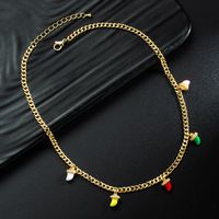 18k Color Small Pendant Copper Necklace Wholesale Nihaojewelry sku image 1