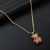 Korea Simple Bear Copper Inlaid Zircon Necklace Wholesale Nihaojewelry sku image 2