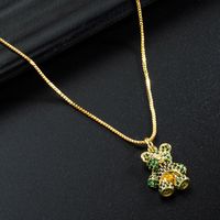 Korea Simple Bear Copper Inlaid Zircon Necklace Wholesale Nihaojewelry sku image 3