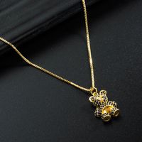 Korea Simple Bear Copper Inlaid Zircon Necklace Wholesale Nihaojewelry sku image 1