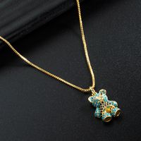 Korea Simple Bear Copper Inlaid Zircon Necklace Wholesale Nihaojewelry sku image 5