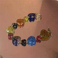 Color Flower Heart Shape Resin Glass Bracelet Wholesale Jewelry Nihaojewelry sku image 1