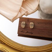 Wholesale Korean Circle Arc Copper Zircon Earrings Nihaojewelry sku image 1