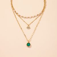 Korean Retro Fashion Emerald Necklace Wholesale Nihaojewelry sku image 1