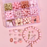 Pink Beads Rabbit Head Diy Bracelet Material Box 12 Grid Set Accessories Wholesale Nihaojewelry sku image 1