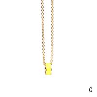 Cross-border Sold Jewelry Wholesale Simple Geometric Dripping Oil Copper Pendant Necklace Female European And American Ins Cold Wind Net Red Clavicle Chain sku image 7