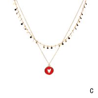Wholesale Bijoux Coeur Creux Pendentif Rond Cuivre Double Couche Collier Nihaojewelry sku image 3