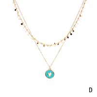 Wholesale Bijoux Coeur Creux Pendentif Rond Cuivre Double Couche Collier Nihaojewelry sku image 4