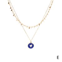 Wholesale Bijoux Coeur Creux Pendentif Rond Cuivre Double Couche Collier Nihaojewelry sku image 5