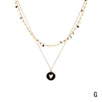 Wholesale Bijoux Coeur Creux Pendentif Rond Cuivre Double Couche Collier Nihaojewelry sku image 7