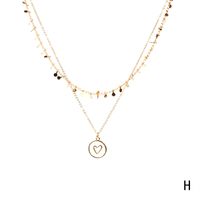Wholesale Bijoux Coeur Creux Pendentif Rond Cuivre Double Couche Collier Nihaojewelry sku image 8