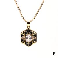 Schmuck Großhandel Einfache Geometrische Kupfer Tropfen Öl Halskette Weibliche Herbst Design Sinn Diamant Gold Perlen Kette Ins Kalte Wind Zubehör sku image 2