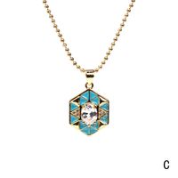Schmuck Großhandel Einfache Geometrische Kupfer Tropfen Öl Halskette Weibliche Herbst Design Sinn Diamant Gold Perlen Kette Ins Kalte Wind Zubehör sku image 3