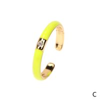 Wholesale Simple Solid Color Geometric Zircon Copper Ring Nihaojewelry sku image 3