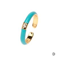 Wholesale Simple Solid Color Geometric Zircon Copper Ring Nihaojewelry sku image 4