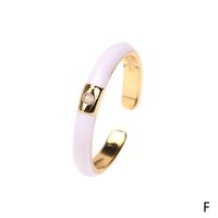 Wholesale Simple Solid Color Geometric Zircon Copper Ring Nihaojewelry sku image 6