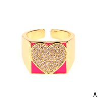 Wholesale Zircon Copper Heart Ring Nihaojewelry sku image 1