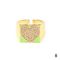 Wholesale Zircon Copper Heart Ring Nihaojewelry sku image 2