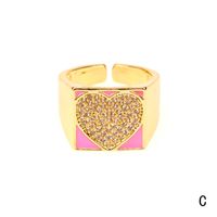Wholesale Zircon Copper Heart Ring Nihaojewelry sku image 3
